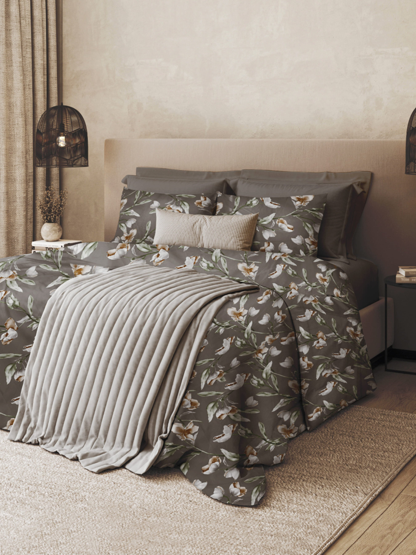 Простынь "Весенний цвет" из натурального сатина MBM HOME модель BL-FS-05/06 GRAY Простынь "Весенний цвет" из натурального сатина MBM HOME модель BL-FS-05/06 GRAY Фото