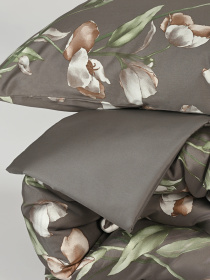 Простынь "Весенний цвет" из натурального сатина MBM HOME модель BL-FS-05/06 GRAY Фото