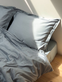 Наволочка класична сіро-блакитна Cozy модель 7992068 Фото