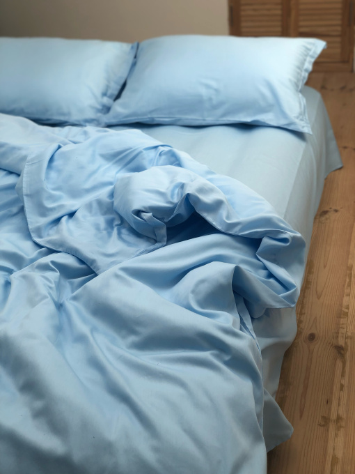Простирадло на резинці небесно-блакитне Cozy модель 8008947 Фото