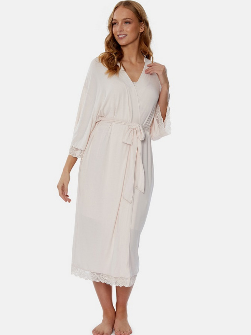 Одяг для дому та сну Pretty You London Bamboo Lace модель Bamboo-Lace-Kimono-Powder Фото