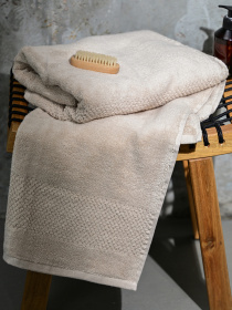 Полотенце из натурального хлопка "Бриз" бежевое MBM HOME модель BT-01/02/03/04 BEIGE Фото