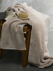 Полотенце из натурального хлопка "Бриз" бежевое MBM HOME модель BT-01/02/03/04 BEIGE Фото