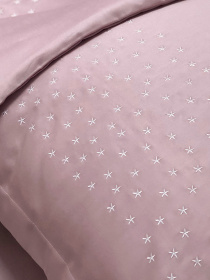 Підковдра рожева з вишитими білими зірками Cozy модель 8009408 Фото