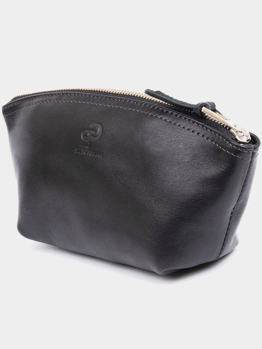 Женская косметичка из кожи Amelin GRANDE PELLE  Черная Grande Pelle модель bag24_11302 Фото