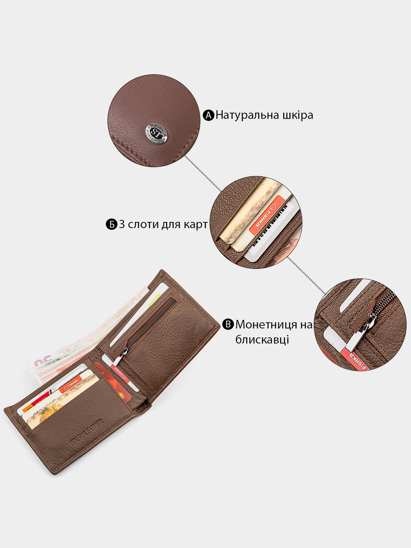 Кошельки ST Leather Accessories модель bag24_18353 Фото