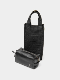 Шкіряна чоловіча Органайзер-косметичка GRANDE PELLE Чорний Grande Pelle модель bag24_11415 Фото