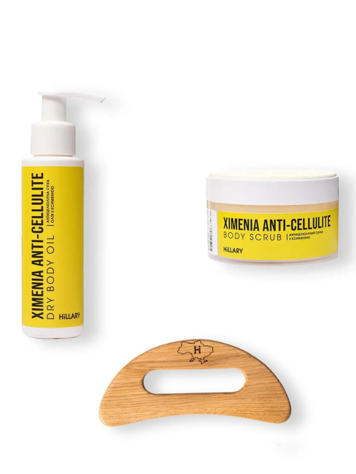 Скребок гуаша для тела + Антицеллюлитные средства Химения Anti-cellulite Hillary модель K-11-970 Фото