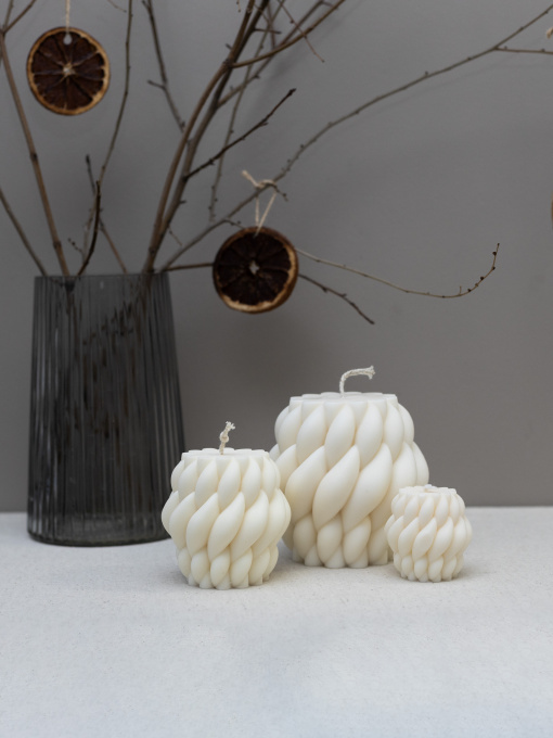 Фигурная свеча "Вязаная" из натурального соевого воска Candle Design модель 110.1008/1009/1010 Фото
