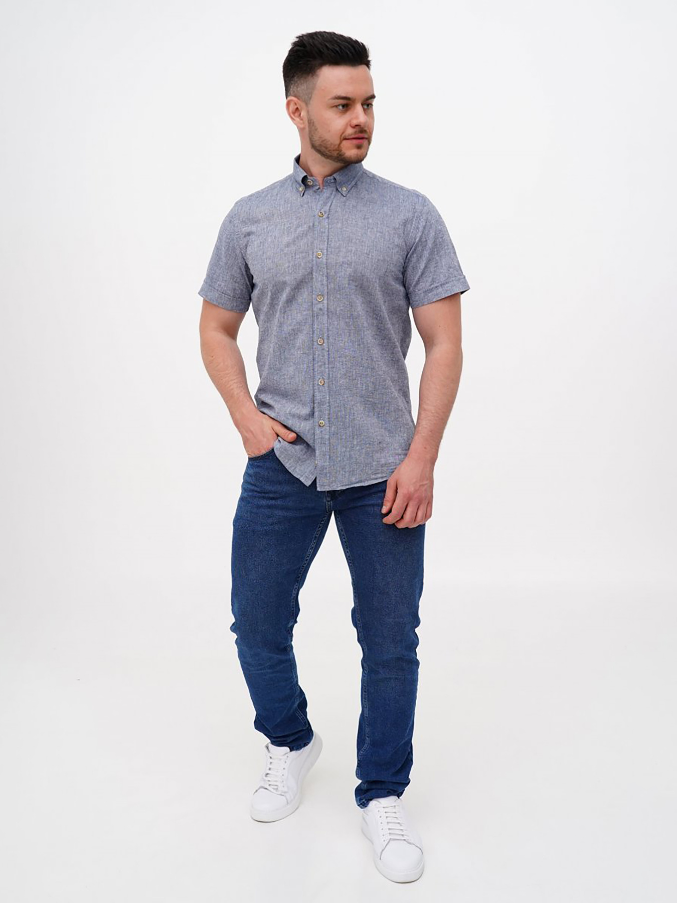 Рубашки Trend Collection модель TC11891BlueGreyRBSHKMN Фото