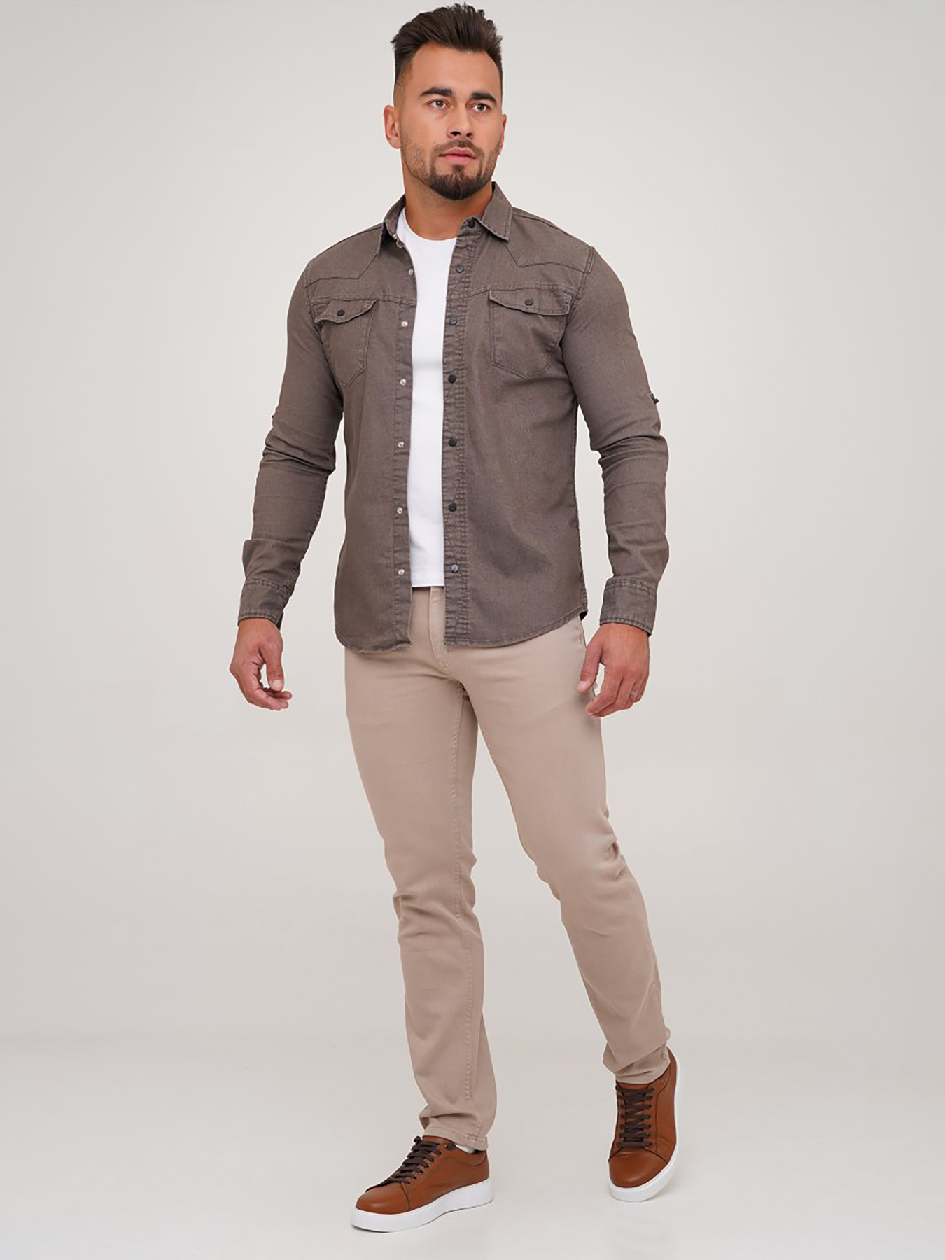 Сорочки Trend Collection модель TC6590GreyBrownRBSHKMN Фото