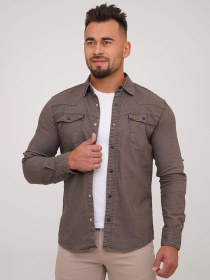 Сорочки Trend Collection модель TC6590GreyBrownRBSHKMN Фото