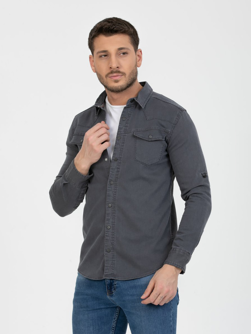 Рубашки Trend Collection модель TC5980GreyRBSHKMN Фото