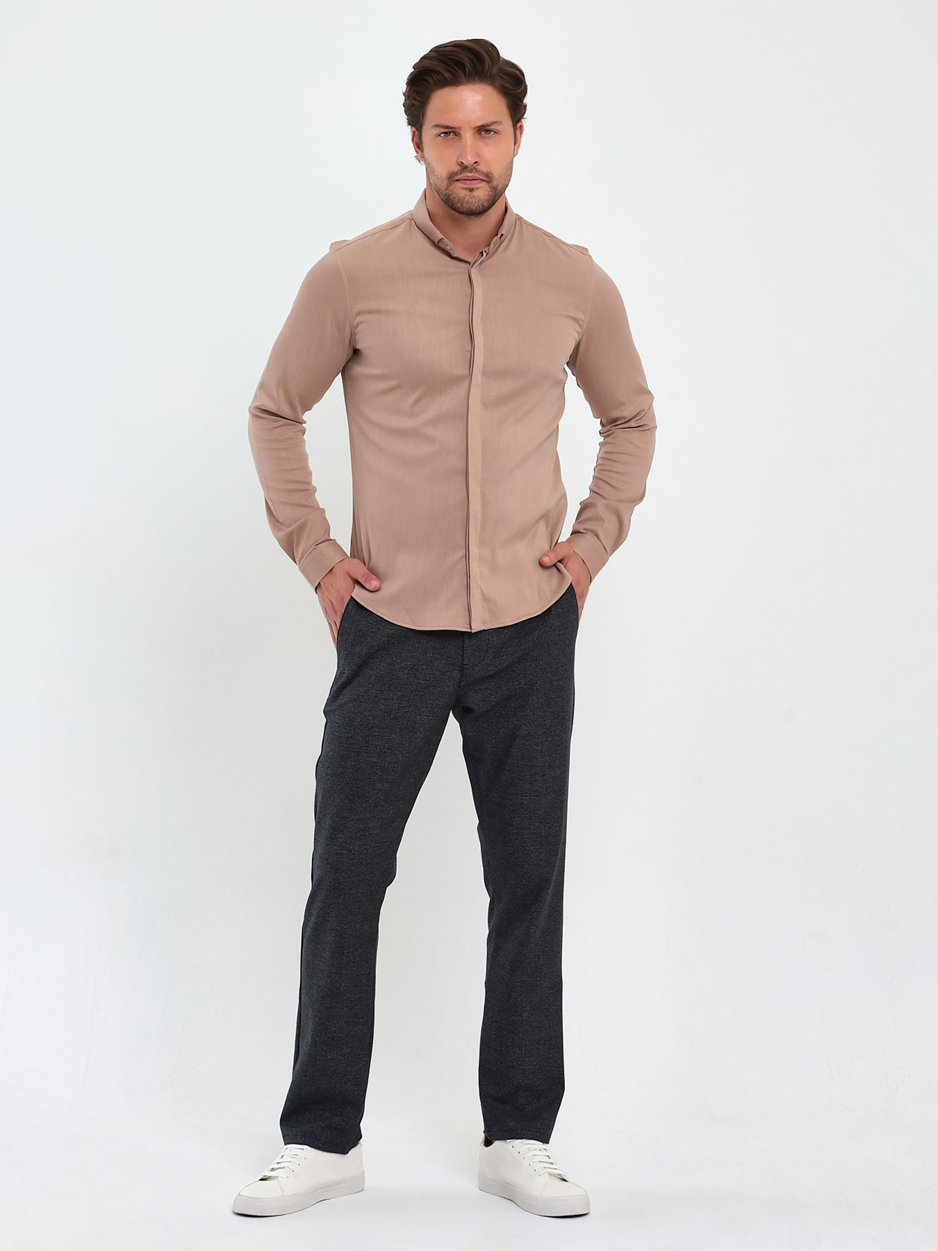 Рубашки Trend Collection модель TC5071BeigeRBSHKMN Фото
