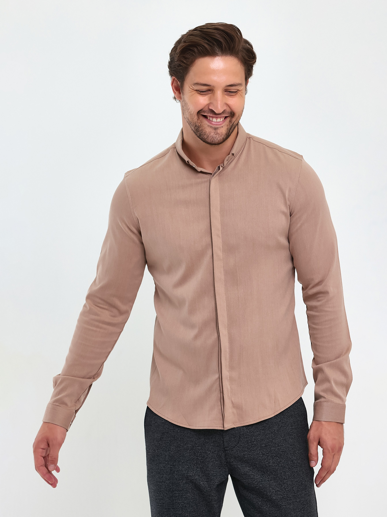 Рубашки Trend Collection модель TC5071BeigeRBSHKMN Фото