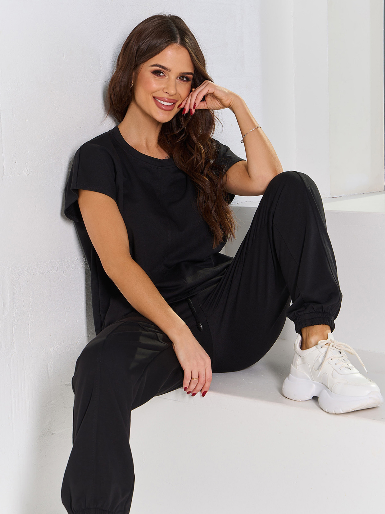 Костюми ISSA Plus модель 15057_черный Костюми ISSA Plus модель 15057_черный Фото