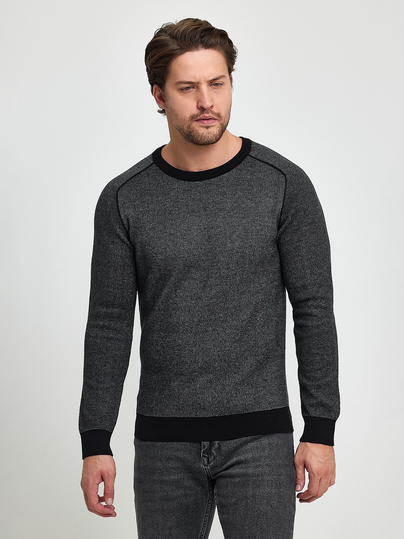 Свитры и кардиганы Trend Collection модель TC9892BlackGreySVTRMN Фото