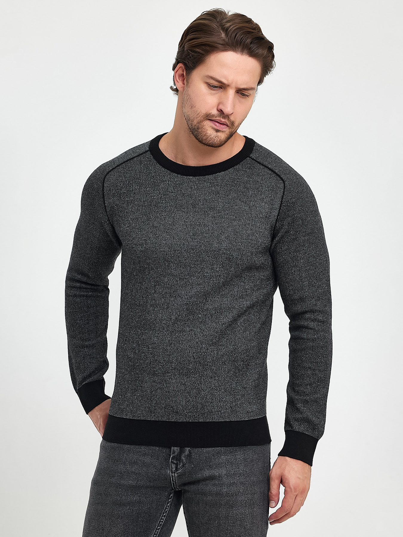Свитры и кардиганы Trend Collection модель TC9892BlackGreySVTRMN Фото