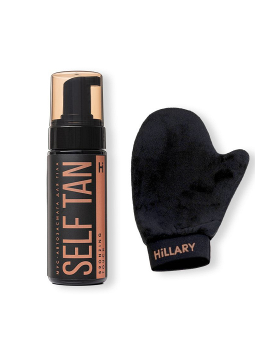 Мус-автозасмага для тіла Self Tan Bronzing Touch + Рукавиця-аплікатор Hillary модель HI-11-867 Фото