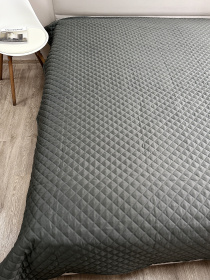 Покрывало декоративное антиаллергенное серого цвета Nid Grey Ecotton модель 25179 Фото