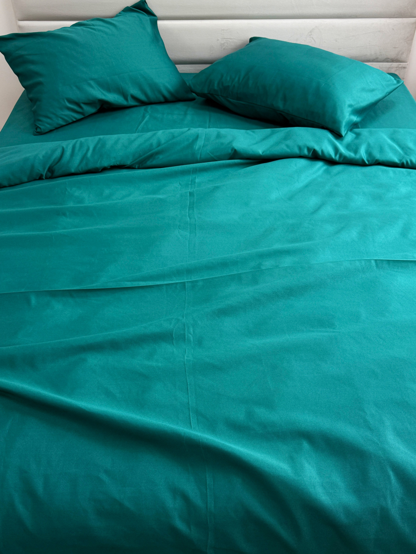 Комплект постільної білизни Dark Green смарагдового кольору Ecotton модель 24552 Фото