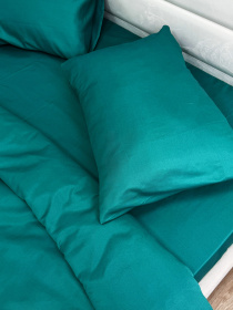 Комплект постільної білизни Dark Green смарагдового кольору Ecotton модель 24552 Фото