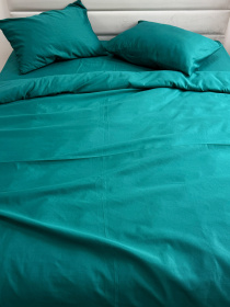 Комплект постільної білизни Dark Green смарагдового кольору Ecotton модель 24552 Фото
