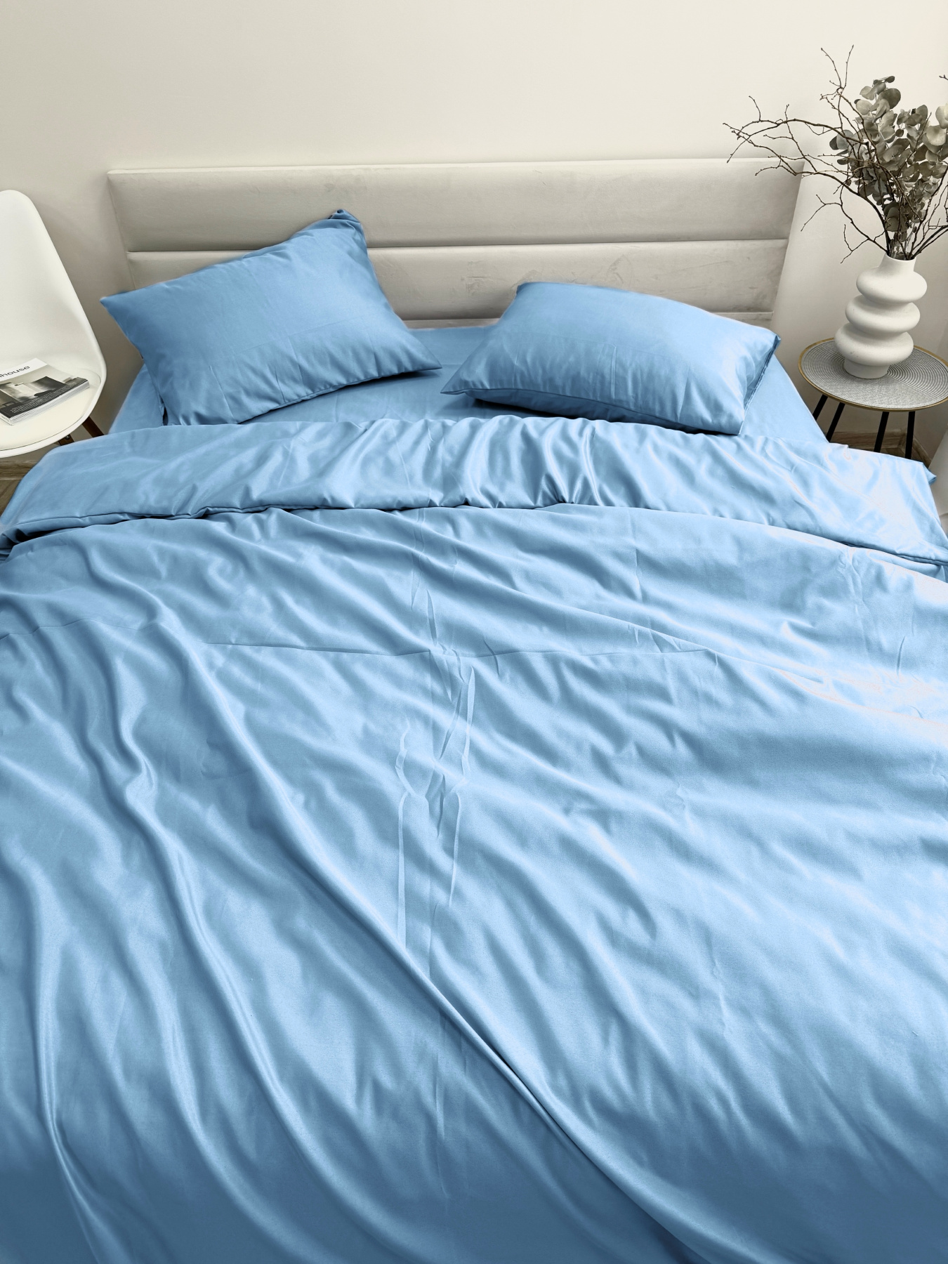 Комплект постільної білизни Blue блакитного кольору Ecotton модель 24557 Комплект постільної білизни Blue блакитного кольору Ecotton модель 24557 Фото