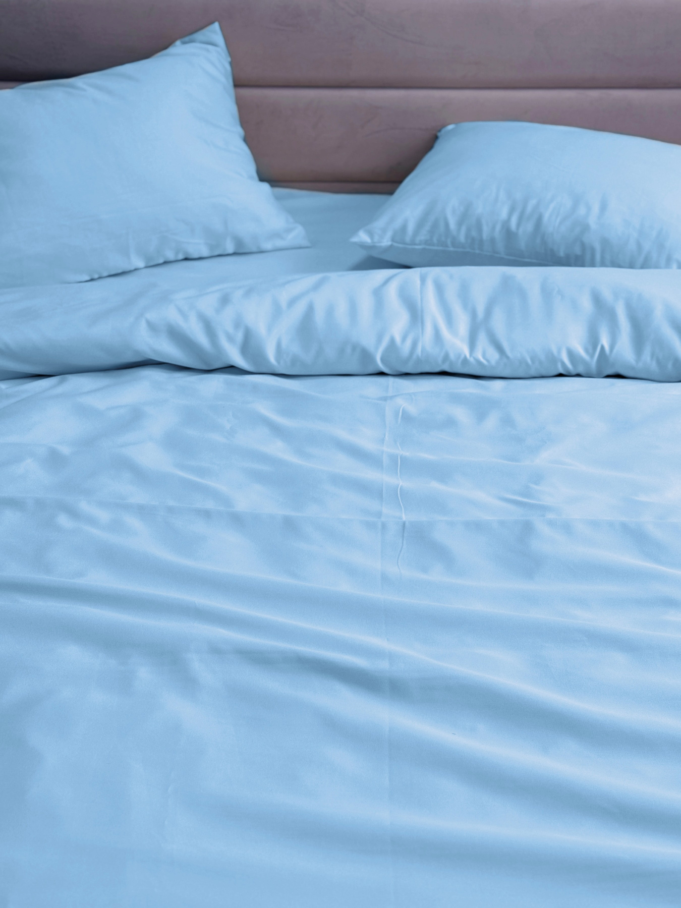 Комплект постільної білизни Blue блакитного кольору Ecotton модель 24557 Комплект постільної білизни Blue блакитного кольору Ecotton модель 24557 Фото