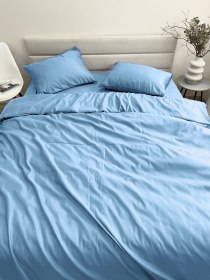 Комплект постільної білизни Blue блакитного кольору Ecotton модель 24557 Фото
