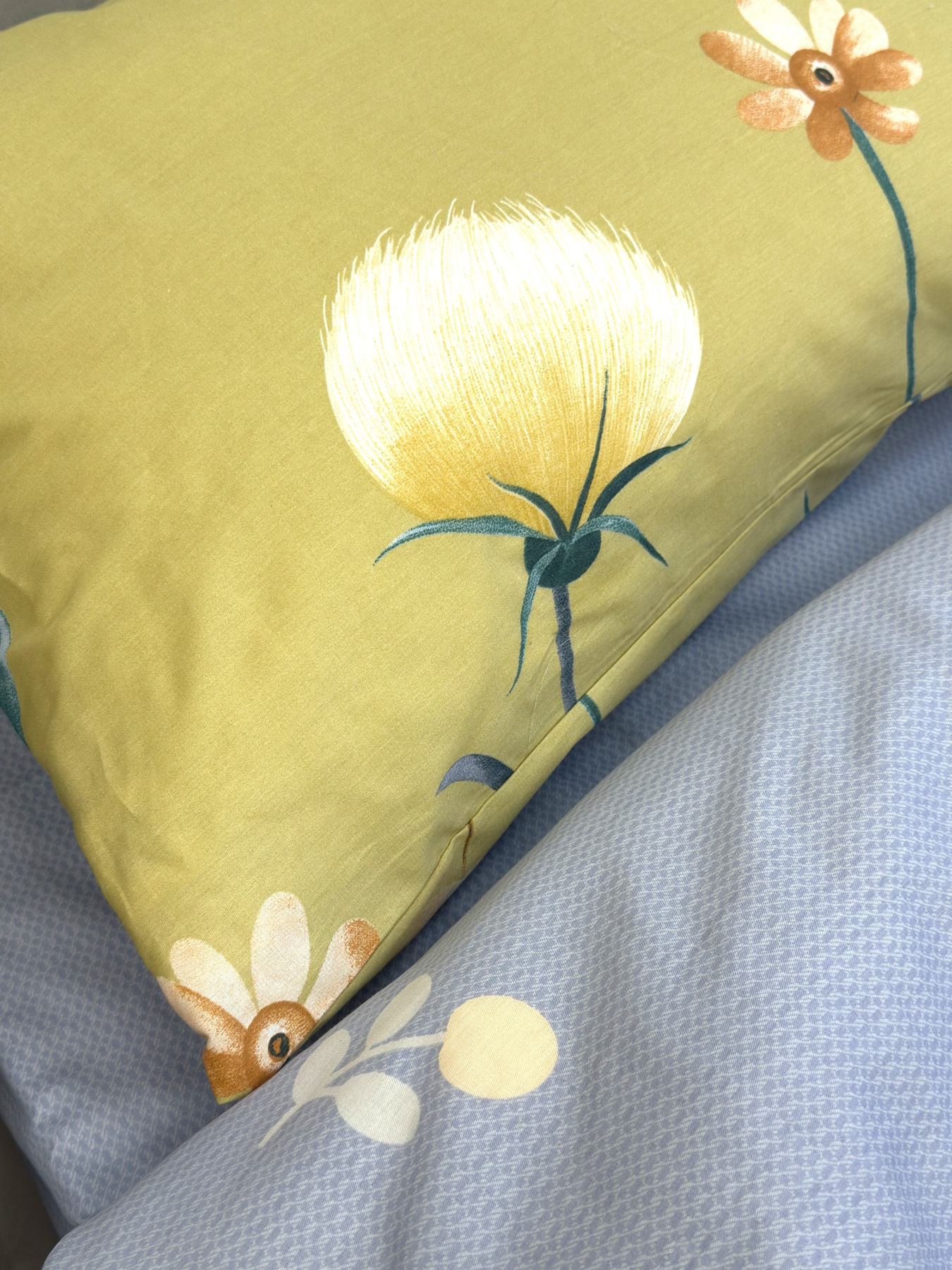 Комплект постельного белья с Одуванчиками горчичный Ecotton модель 23751-21211 Фото