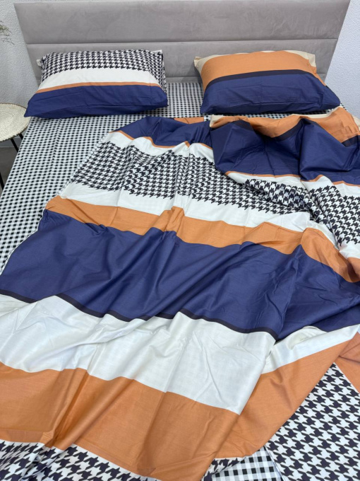 Комплект постельного белья синяя Геометрия Ecotton модель 23666-21215 Фото