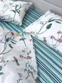 Комплект постельного белья из сатина с полевыми цветами Ecotton модель 24802-24307 Фото