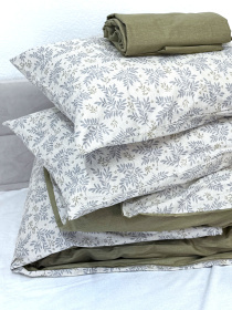 Комплект постельного белья полуторный сатин зеленый (рис. 24308) Ecotton модель 24803 Фото