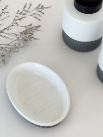 Мыльница "Stockholm" белая/серая MBM HOME модель BA-45 WHITE/GRAY Фото
