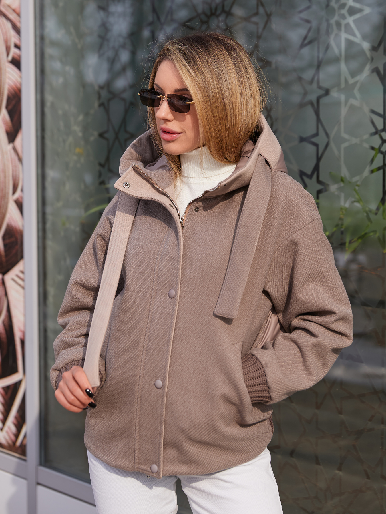 Куртки та дублянки MilaNova модель Куртка К-368 капучино+бежевый Куртки та дублянки MilaNova модель Куртка К-368 капучино+бежевый Фото