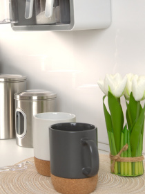 Чашка з корковою підставкою сіра MBM HOME модель KP-14 GRAY Фото