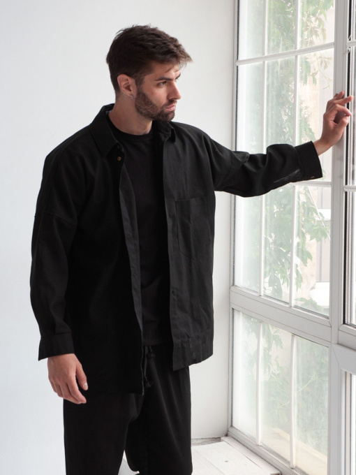 Сорочки IJ модель ij-sorochka-linen-black-man Фото