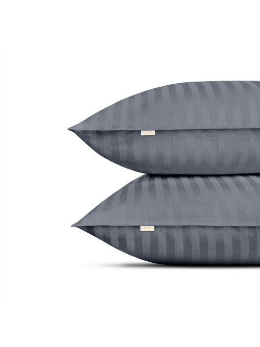Набор наволочек сатин на подушку STEEL Cosas модель SetPillow_StrSatin_53Steel_40x60 Фото