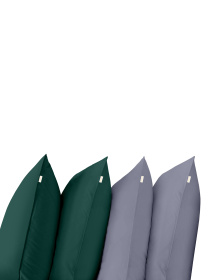 Набор наволочек на подушку DARK GREEN & STEEL SET Cosas модель Set4Pillow_91GreenDark_56Steel_50x70 Фото