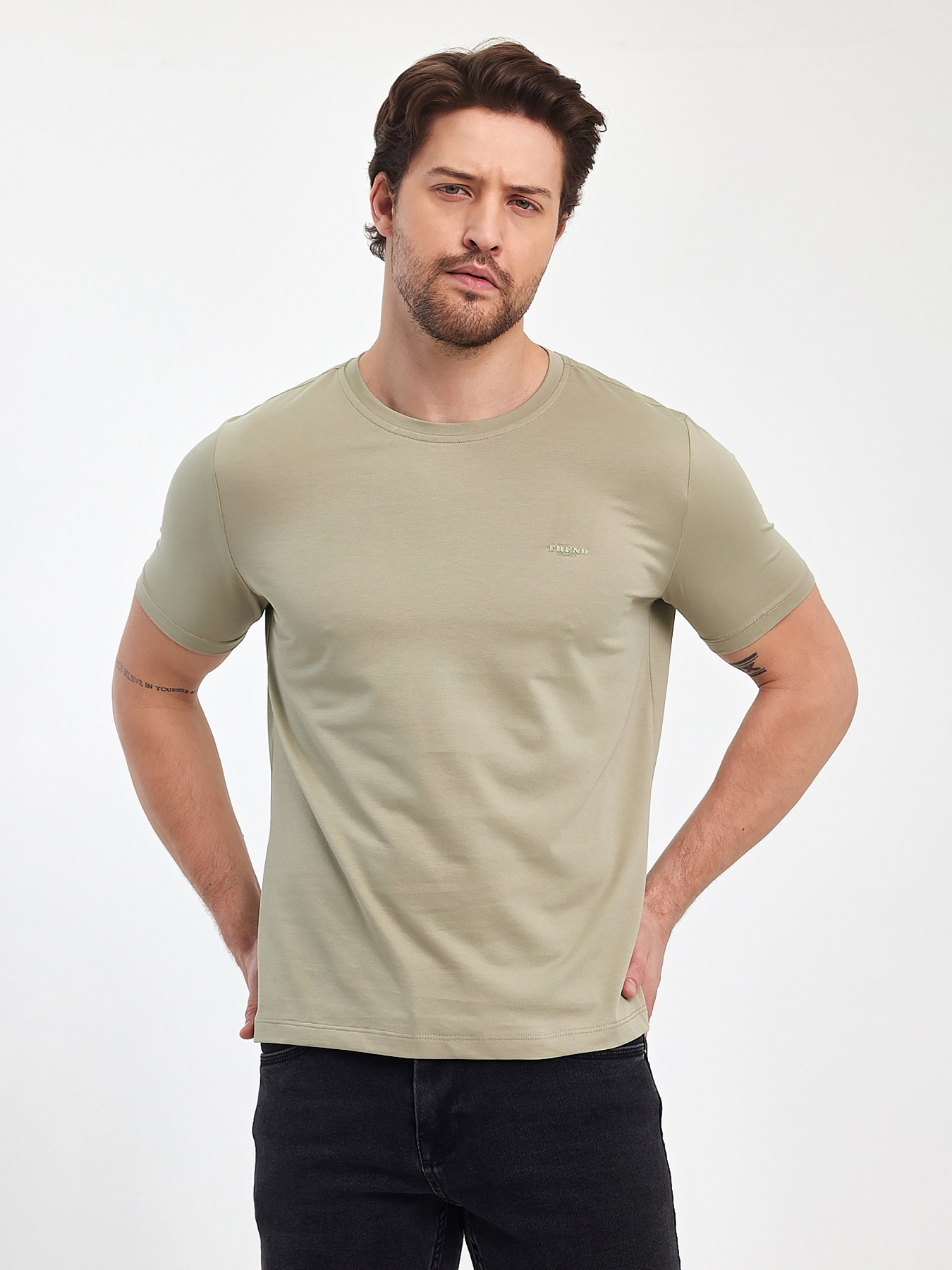 Футболки і поло Trend Collection модель TC12466OliveFTBLK Фото
