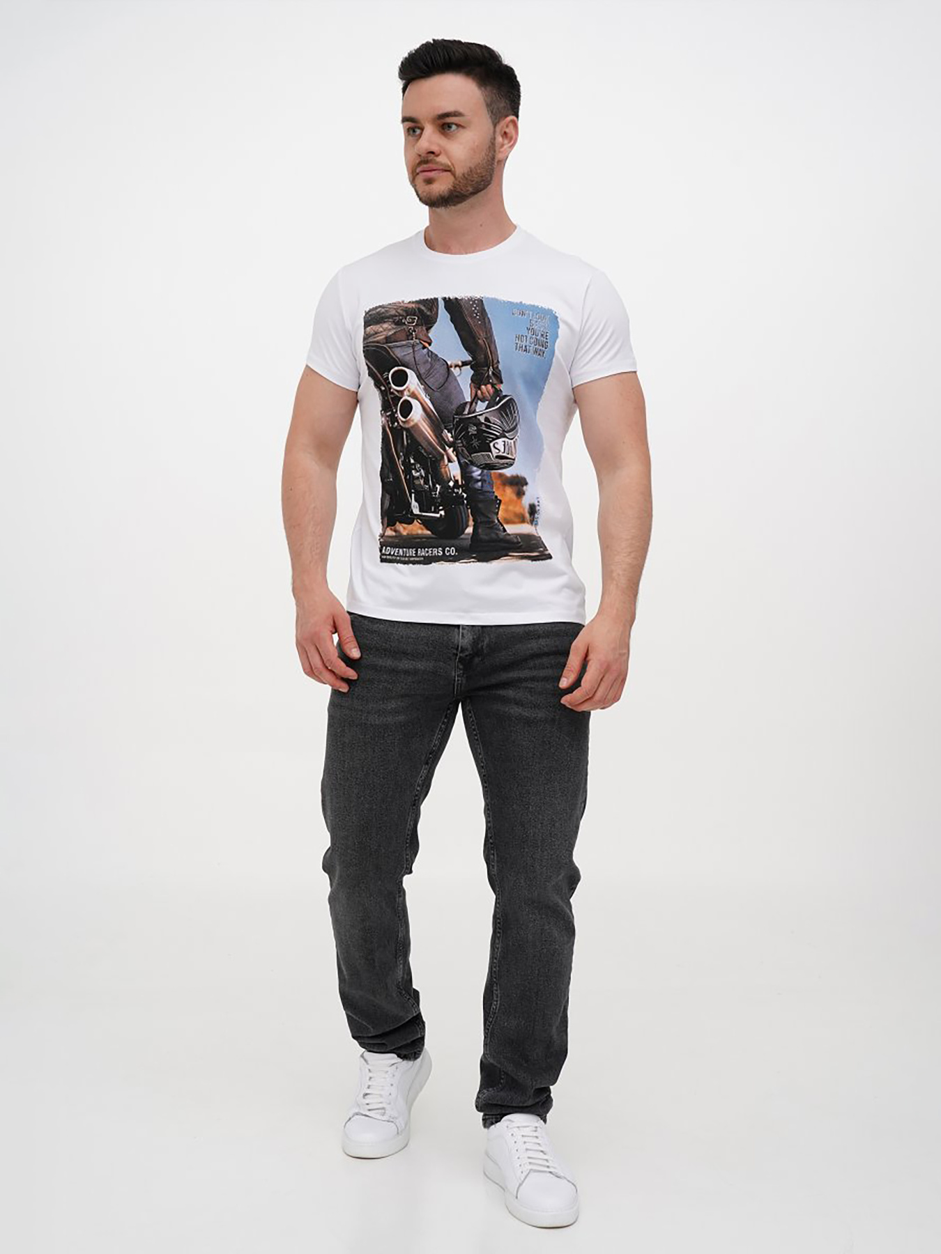 Футболки і поло Trend Collection модель TC12183WhiteFTBLK Фото
