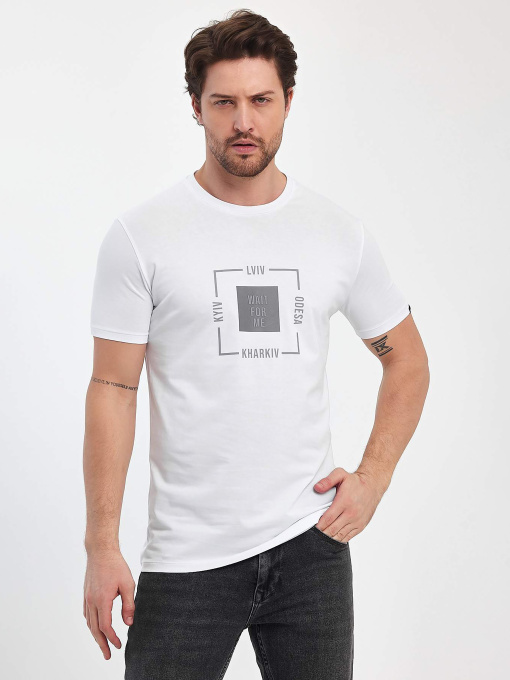Футболки і поло Trend Collection модель TC11384WhiteFTBLK Фото