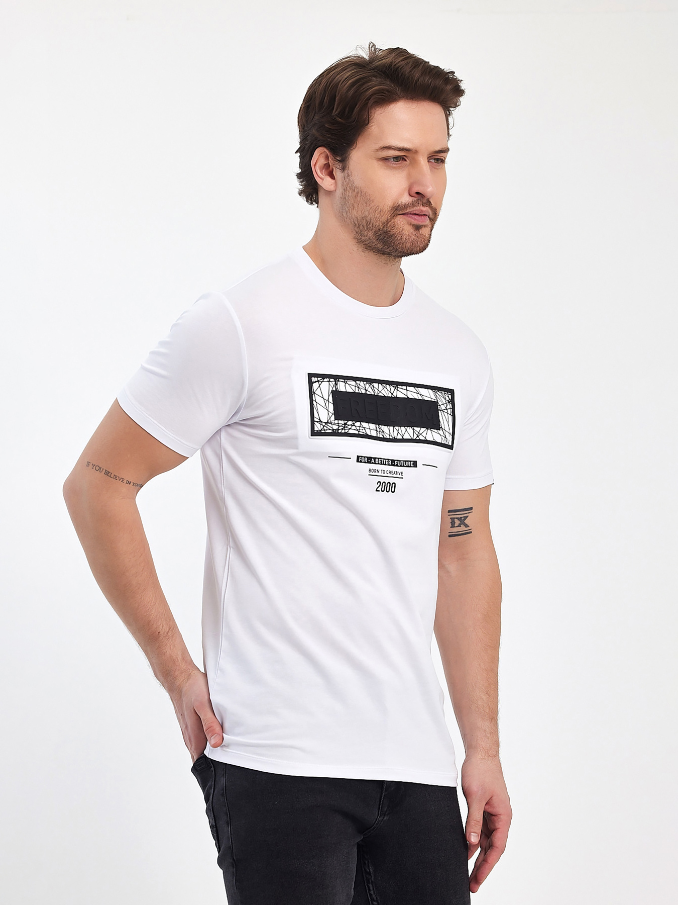 Футболки и поло Trend Collection модель TC11382WhiteFTBLK Фото