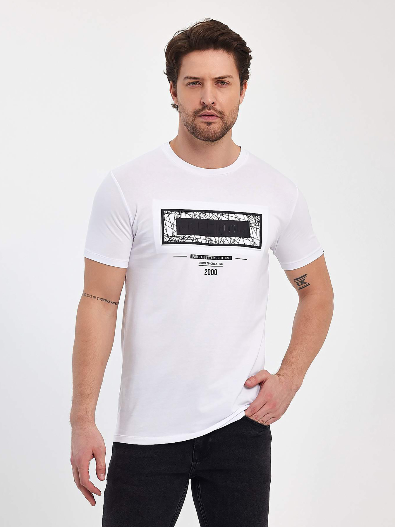 Футболки и поло Trend Collection модель TC11382WhiteFTBLK Фото