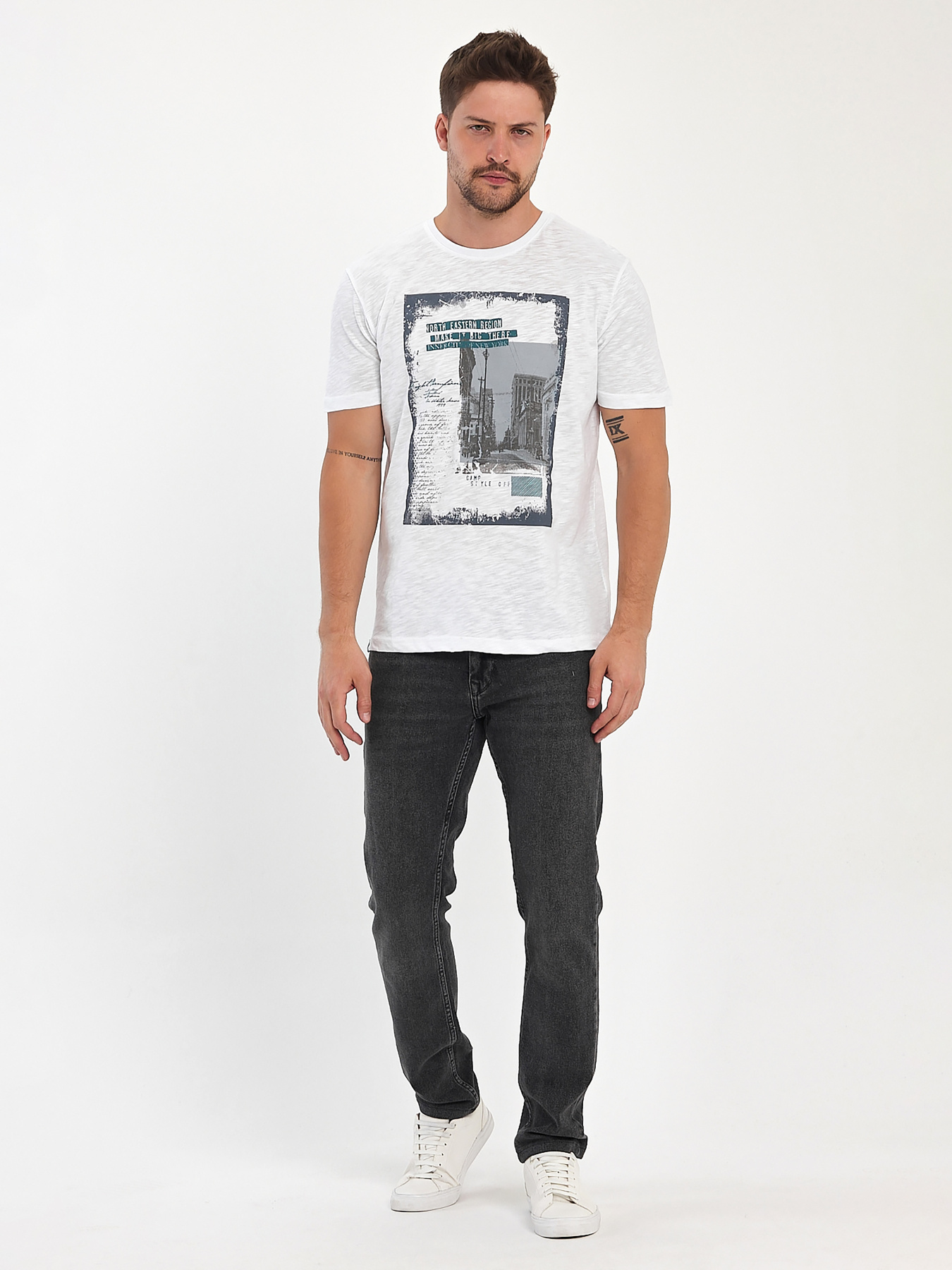 Футболки и поло Trend Collection модель TC10991WhiteFTBLK Фото