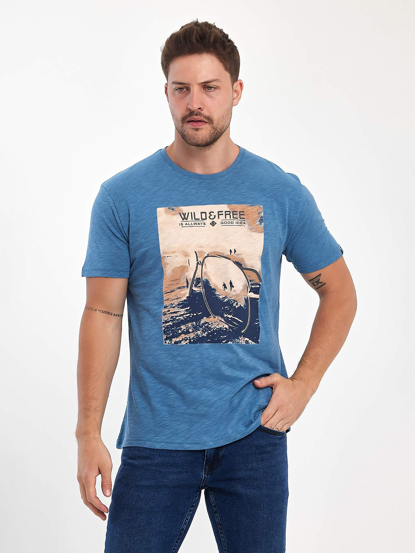 Футболки и поло Trend Collection модель TC10983BlueFTBLK Фото