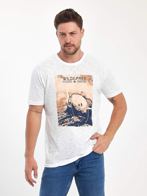 Футболки и поло Trend Collection модель TC10982WhiteFTBLK Фото