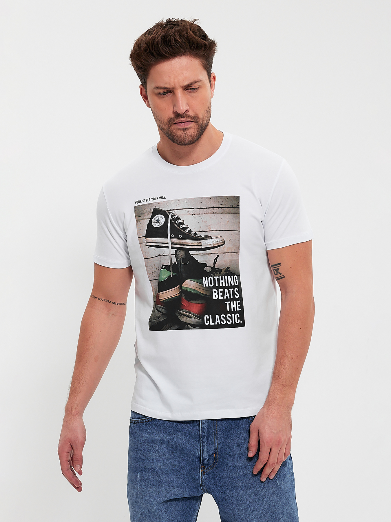 Футболки і поло Trend Collection модель TC10629WhiteFTBLK Фото
