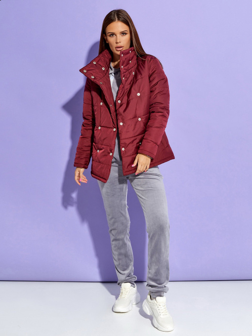 Куртки и дубленки ISSA Plus модель SA-311_burgundy Фото
